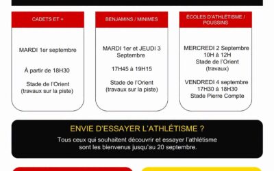 C’est la rentrée à l’USM Vire Athlétisme !